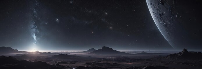 Wall Mural - dark, star-studded expanse, cosmic dust motes , nebula, magical