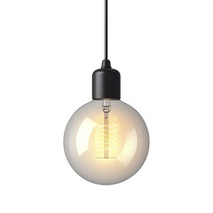 Poster - modern pendant light with round glass shade and warm glow, perfect for home decor and lighting design. This stylish fixture enhances any interior space
