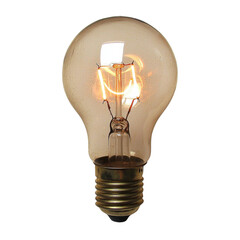 Poster - vintage light bulb with warm glow, showcasing its filament design and glass structure, perfect for adding nostalgic touch to any space