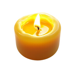 Aufkleber - glowing yellow candle with flickering flame, creating warm and inviting atmosphere. Perfect for relaxation or ambiance in any setting