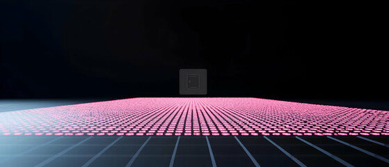 Poster - Abstract Digital Pink Geometric Pattern