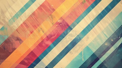 Poster - Grunge abstract background with overlapping colorful shapes and textures. Background image of vibrant color wave and abstract art of geometric shape overlapping together with vintage effect. AIG51.
