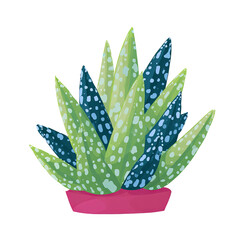 Poster - A vibrant illustration of a potted plant with captivating spotted leaves