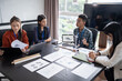 © Charlie's - Solar panels green energy Business people working in green eco friendly office business meeting creative ideas for business eco friendly professional teaching corporate people sustainable electricity