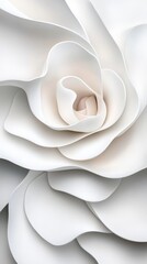 Poster - Elegant White Fractal Design with Chaotic Elements and Soft Curves