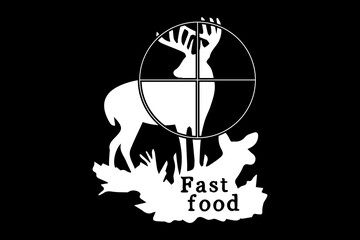 Poster - Fast food deer hunting svg hunting quotes typography t-shirt design for cricut.
