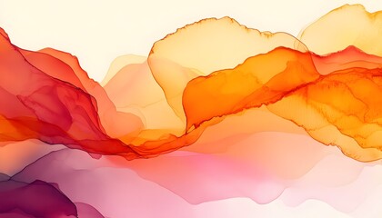 Poster - Abstract landscape painting with flowing colors.