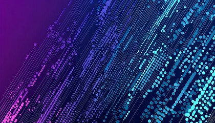 Aufkleber - Abstract digital data flow illustration featuring flowing lines and dots with a gradient color scheme on a dark background