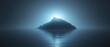 © EpicFade - Ethereal Island Peak Emerging from Misty Waters in Serene Landscape Photography with Glowing Light and Reflections
