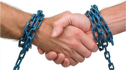 Poster - Two hands shaking each other signifying trust and credibility in business relationships and data assurance concepts