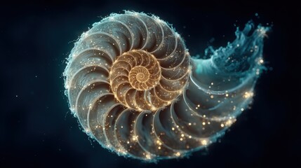 Poster - Intricate spiral shaped object representing automated fibonacci trade arc concept and the beauty of the golden ratio