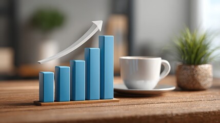 Poster - cup and bar chart illustrating automated growth prediction with signal-backed insights for financial