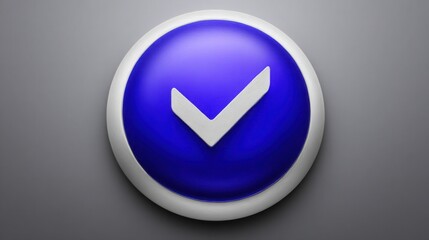 Poster - Distinctive blue button featuring a white tick symbolizing machine confirmation in automated trust validation processes