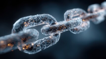 Poster - Intricate dna chain symbolizing blockchain technology and the concept of a trust layer for secure audit trails