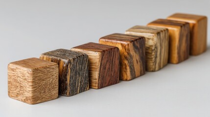 Poster - Unique photo of a simple wooden block representing blockchain-sequenced dividend icon concept with time-locked strategy