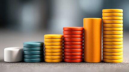 Poster - Vibrant stack of colorful blocks symbolizing business value indicators and priority ranking for effective strategic planning