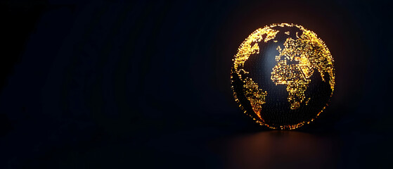 Poster - Abstract Glowing Dotted Earth Design
