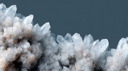 Poster - A stunning bunch of intricate ice crystals with unique shapes and patterns on a clear background for visual inspiration