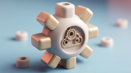 Poster - Unique white and pink object representing modern design concepts for scalable business innovations and strategies