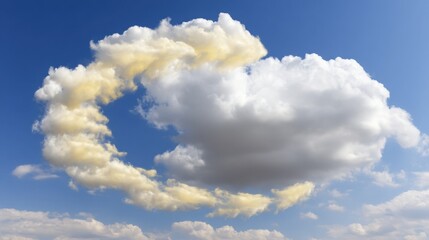 Poster - Serene cloud in the sky representing cloud-based reporting engine concept for live summary generation and insights