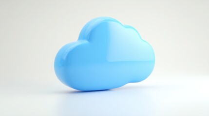 Fototapete - Conceptual representation of a blue cloud symbolizing cloud-based reporting engine for live summary and data insights