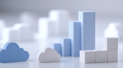 Poster - Visual representation of a cloud and a building illustrating cloud-based roi structure for scalable return on investment