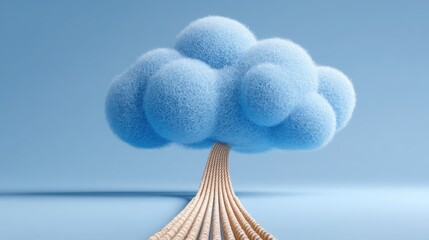 Poster - Soft and colorful yarn cloud formed with intricate textures representing creative concepts and imagination