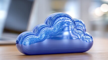 Poster - Heart-shaped cloud symbolizing love and connection in a unique cloud-managed budget planner icon concept for finance