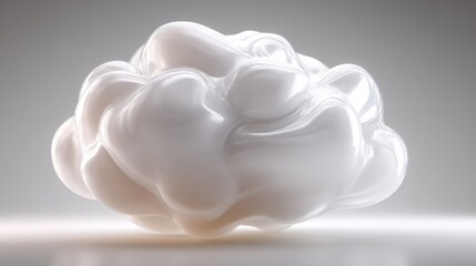 Poster - Simple white cloud representing purity and clarity in a cloud-managed budget planner icon concept for financial planning