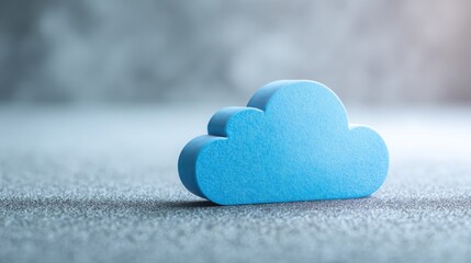 Poster - A vibrant blue cloud icon symbolizing modern technology and cloud computing solutions in a financial context