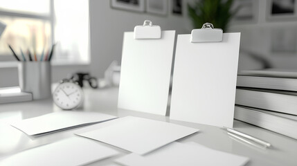 Poster - 3d White paper task management todo check list, efficient work on project plan, fast summary, assignment and exam