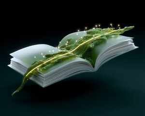 Poster - A mysterious grimoire floating in mid-air, its pages flipping open to reveal glowing arcane symbols, mystical energy radiating, cinematic magic, high-detail fantasy, dark academia, enchanting