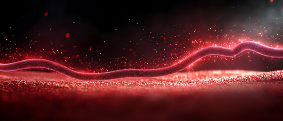 Poster - Abstract Red Light Wave Design
