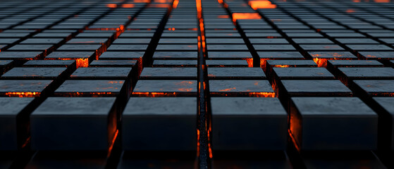 Poster - Abstract Glowing Square Pattern Background