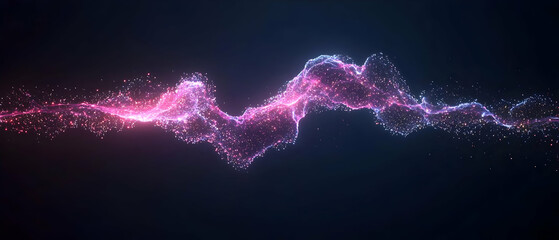 Poster - Abstract Glowing Particles Wave Design