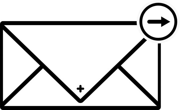 icon mail, message, outgoing envelope flat style icon