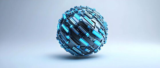 Poster - Abstract Blue And Black Sphere Design