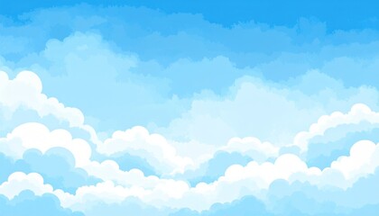 Wall Mural - blue sky with clouds and sunny weather