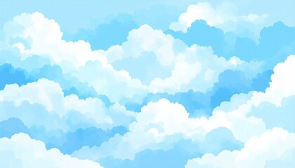 Wall Mural - blue sky with clouds and sunny weather