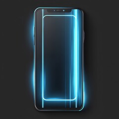 Poster - Contemporary Smartphone with Glowing Neon Frame Accentuation Technology Display