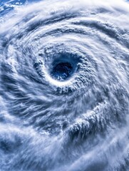 Wall Mural - Aerial View of a Hurricane Eye Swirling Clouds from Above Weather Catastrophe Natural Disaster Climate Change