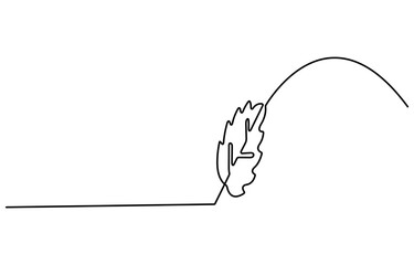 Poster - leaf drawn with one continuous line. Single line drawing of an chestnut leaf. A colored chestnut leaf icon in the form of a continuous line. Single line icon. Vector illustration.