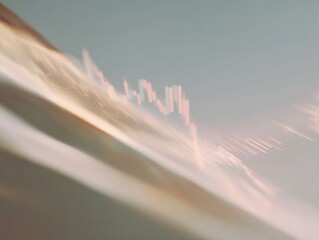 Fototapete - Minimalist Financial Flux Ethereal Market Volatility Visualization with Soft Pastel Gradient - Dynamic Economic Insights for Digital Reporting