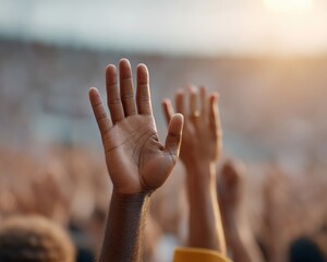 Poster - Empowered Voices Inclusive Unity and Collective Momentum - Diverse Crowd Solidarity Capturing Gen Z Social Movement Inspiration in High-Resolution Emotional Landscape