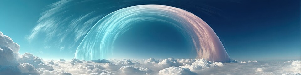 Fototapete - Climate Futures Immersive Meteorological Visualization of Global Atmospheric Dynamics Revealing Unprecedented Weather Phenomena in High-Definition Panoramic Perspective