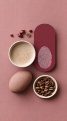 Fototapete - Minimalist Digital Identity Fusion Artisan Coffee Experience with Biometric Security Design - Personalized Tech Wellness Aesthetic