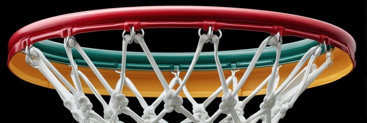 Aufkleber - Industrial Minimalist Basketball Hoop Precision-Engineered Sports Infrastructure with Retro Color Palette - Performance Design for Athletic Spaces