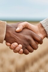 Fototapete - Inclusive Agribusiness Partnership Diverse Hands Uniting in Sustainable Agriculture - Collaborative Innovation Transforming Rural Economic Empowerment