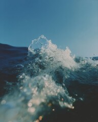 Aufkleber - Climate-Conscious Liquid Dynamics Ethereal Ocean Wave Texture in Soft Focus - Environmental Awareness and Fluid Motion Aesthetic for Sustainable Media Narratives