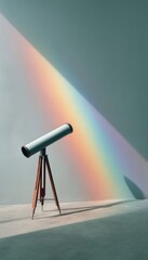 Leinwandbilder - Prismatic Vision Quantum Optics Telescope Visualizing Spectral Innovation - Cutting-Edge Scientific Design for Digital Exploration and Immersive Technology Narratives
